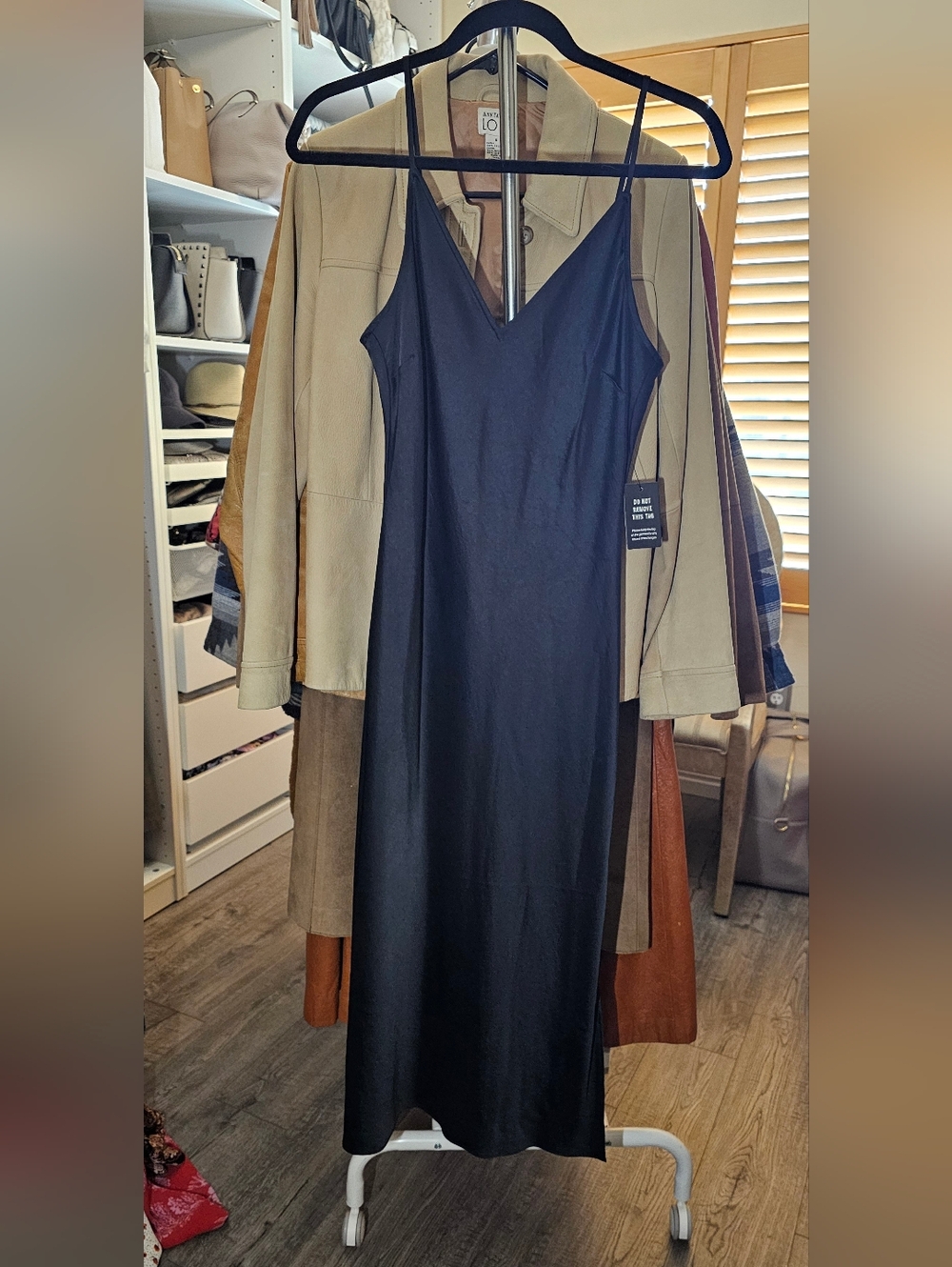 Express Black Midi Slip Dress V-neck. Size S.